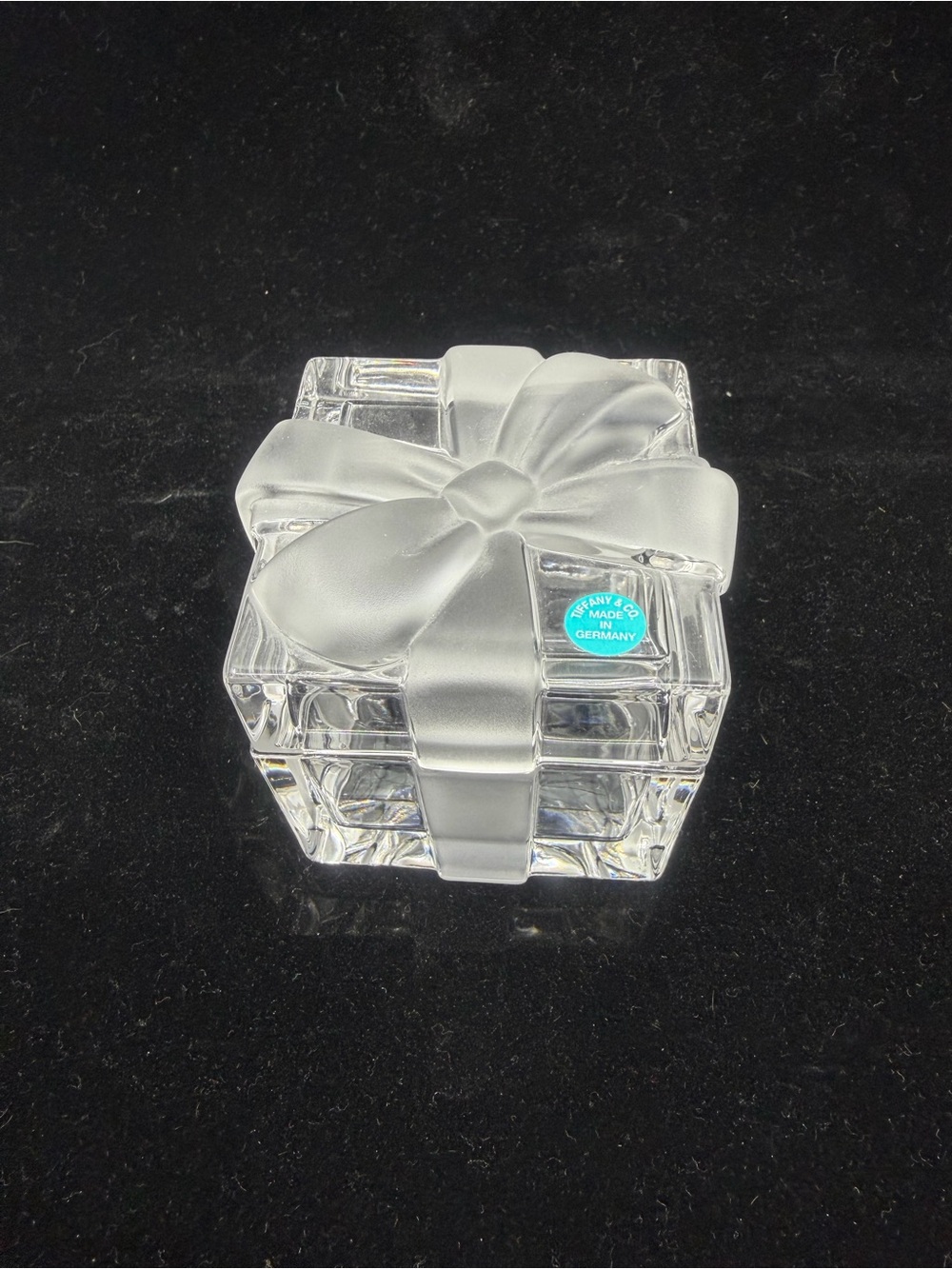 Tiffany & Co. Clear Crystal Box with Frosted Bow
